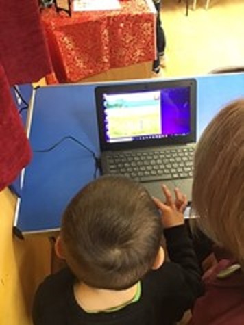 Boy using a computer